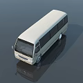 Modern Sleek White Bus Featuring Large Windows And Shiny Surface Reflection