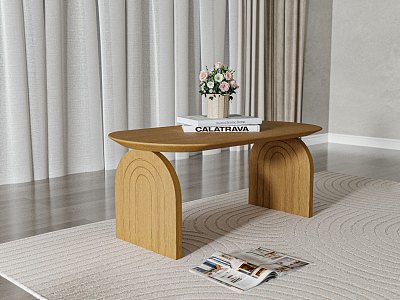 Nordic Solid Wood Coffee Table model