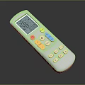 Television Remote Control With Color Buttons Digital Display Showing Time And Temperature 3d model