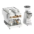 White La Marzocco Espresso Machine And Coffee Grinder Kitchen Appliances With Coffee Cups