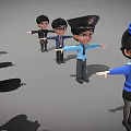 Game And Movie Cartoon Characters In Various Professional Costumes Standing With Arms Outstretched