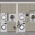 Modern Bathroom Cabinet Rack Design With Storage Shelves And Washing Machine Space