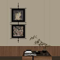 Middle-ancient style decorative painting tea table ornaments 3d model