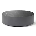 Modern Round Dark Coffee Table With Marble Top And Cylindrical Base Design 3d model