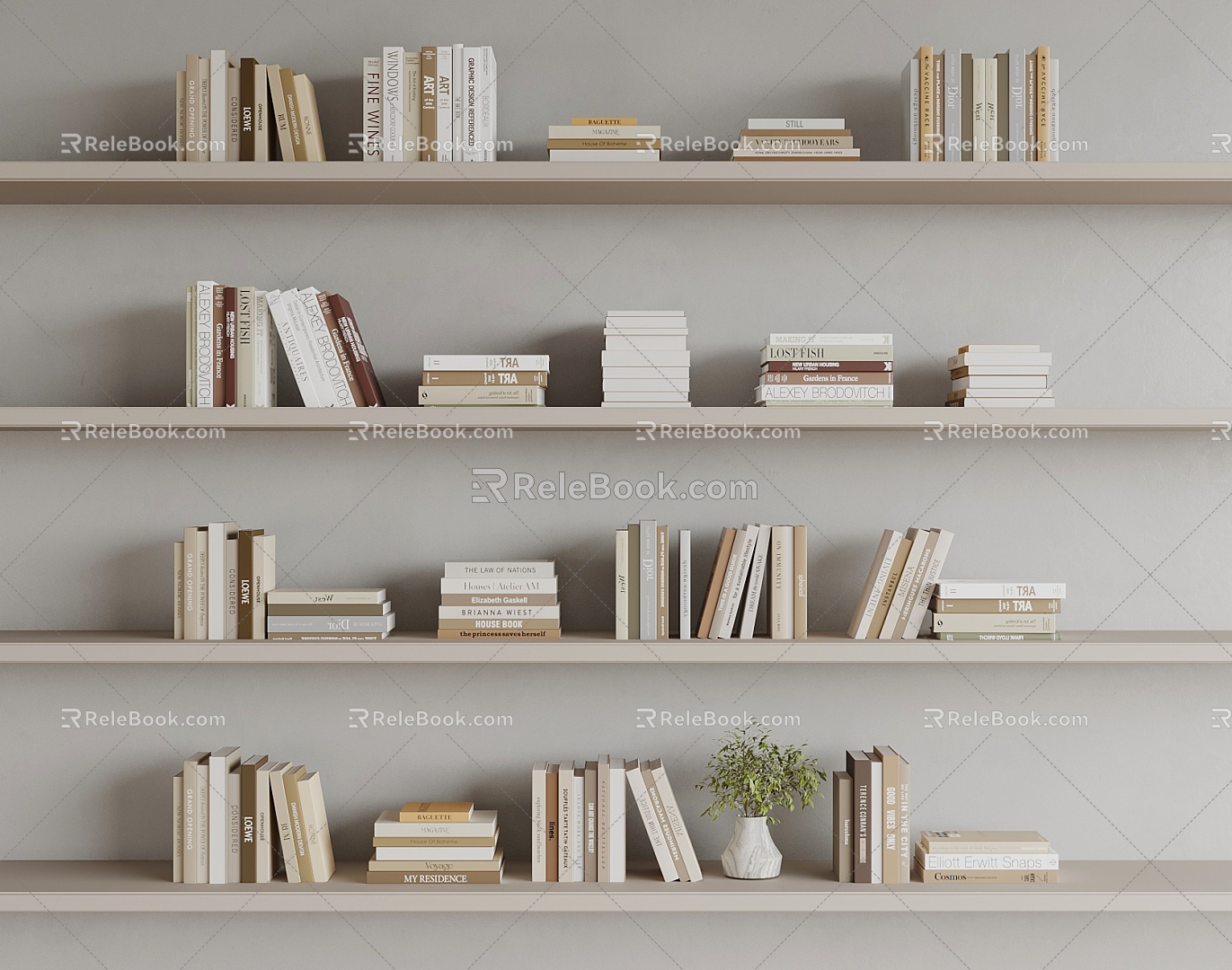 05 Books Modern Books Book Ornaments 3d model