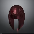 Glossy Red Helmet With Intricate Geometric Texture In Modern 3D Rendered Style
