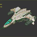 Futuristic Sci-Fi Spaceship Model With Silver Metallic Body And Transparent Cockpit
