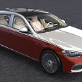 Luxury Sedan Two Tone White Red Exterior Black Roof Beige Leather Interior Multi Spoke Wheels