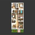 Architectural House Model With Detailed Interior Structure And Exterior Lawn Design