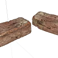 Rustic Red Bricks As Structural Building Components With Natural Textures 3d model