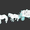 Red Vintage Car With Golden Decorations And Horse Carriage Inspired Design