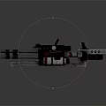 Mechanical Industrial Weapon With Metal Structure Red Black Details And Multiple Components 3d model