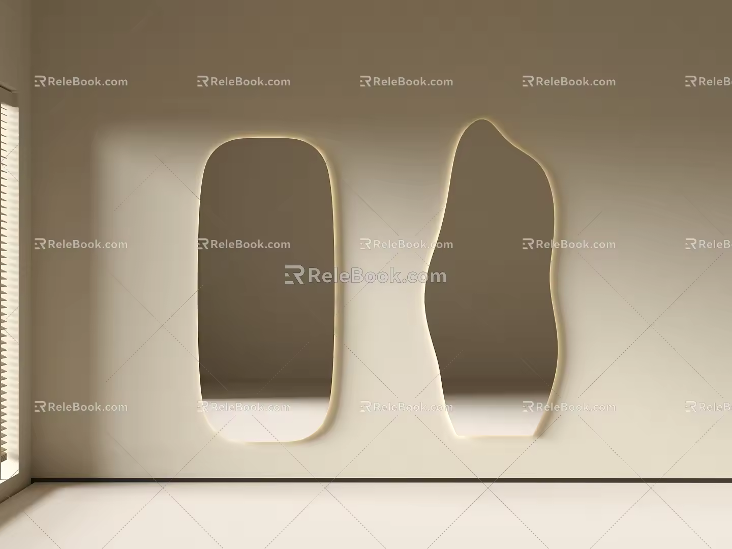 Modern Minimalist Mirror Dressed Mirror Full-length Mirror 3d model