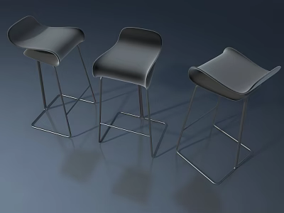 Modern Black Bar Stools With Metal Legs For Contemporary Home Decor 3d model