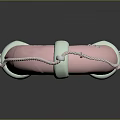 Pink And Green Life Buoy With Rope Detail And Heart Design Safety Equipment