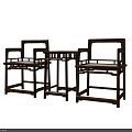 Traditional Wooden Lounge Chairs With Armrests Woven Seat And Side Table
