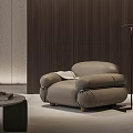 Tacchini SESANN Armchair Single Sofa Leather Single Sofa Floor Lamp 3d model