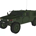 Military Green Off Road Vehicle With Large Tires And Roof Antennas Military Style Design