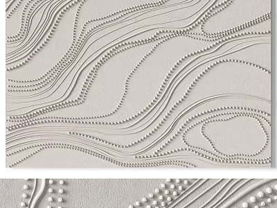 Textured Wall Decor With Wave Lines And Dots In Neutral Tones 3d model