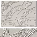 Textured Wall Decor With Wave Lines And Dots In Neutral Tones 3d model