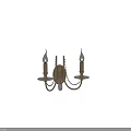 Elegant Brass Wall Sconce with Double Crystal Arms and Glass Base Decorative Beads