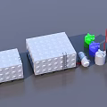 Modern Industrial Equipment Configuration With Large Square Tanks Colored Machinery And Storage Towers