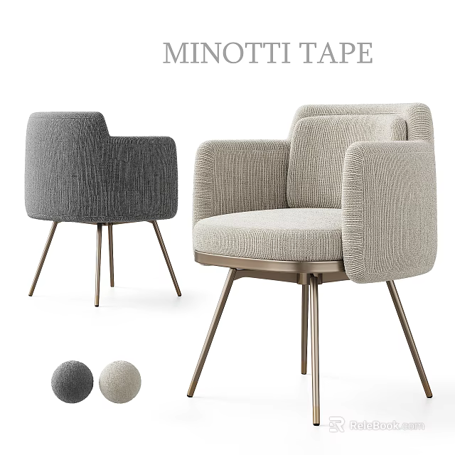 Modern Upholstered Accent Chair With Fabric Seat And Metal Legs In Gray And Beige 3d model 