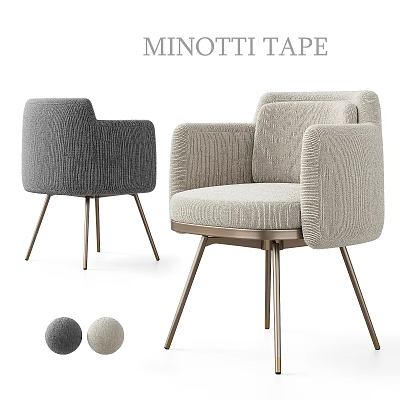 Modern Upholstered Accent Chair With Fabric Seat And Metal Legs In Gray And Beige 3d model