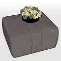 Modern Sofa Stool Casual Sofa Square Sofa Plant Flower Pot Ornaments Lazy Sofa Pedal Fabric Sofa 3d model