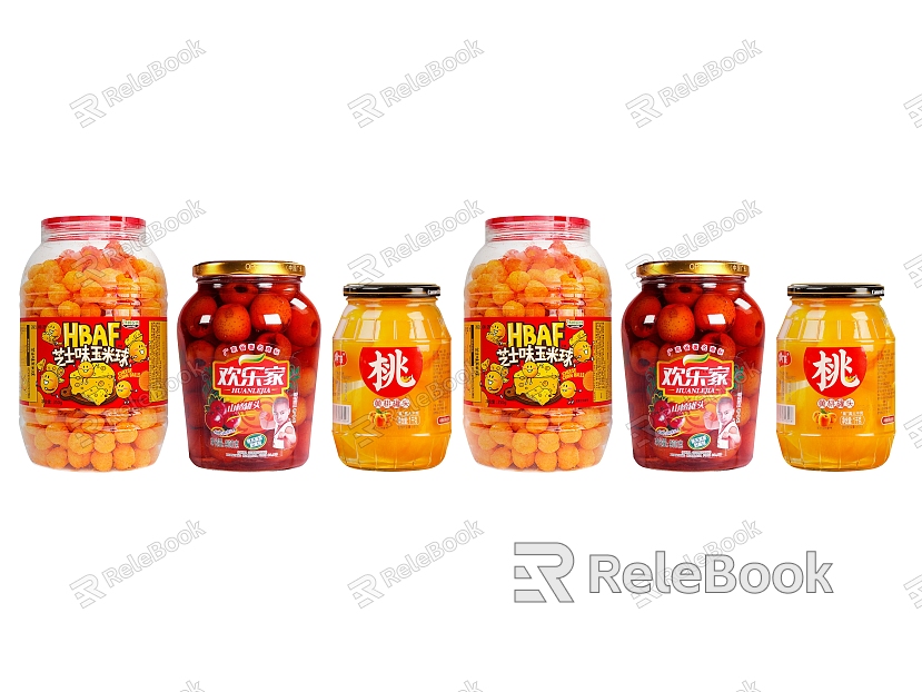 Canned soybean paste seasoning food food bottle jar glass jar canned fruit canned yellow peach model