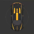 Stylish Black And Yellow Sports Car With Yellow Stripes And Wheels