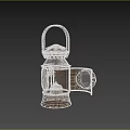 Vintage Kerosene Lantern With Rustic Design Metal Handle Open Side Door And Exposed Wick