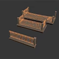Three Architectural Railing Designs With Wooden Base And Black Metal Railings