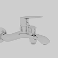 Modern Chrome Wall Mounted Bathroom Faucet With Single Handle And Polished Shiny Finish