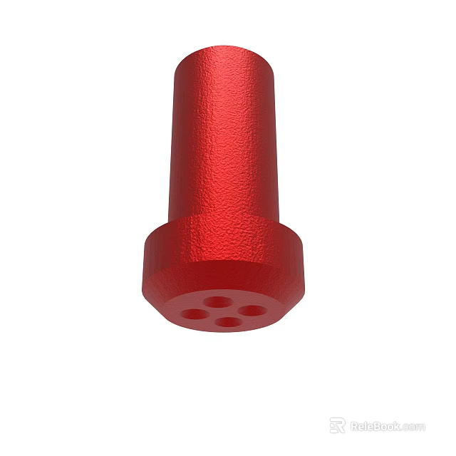 Red Cylindrical Object With Holes On The Bottom Surface Design 3d model 