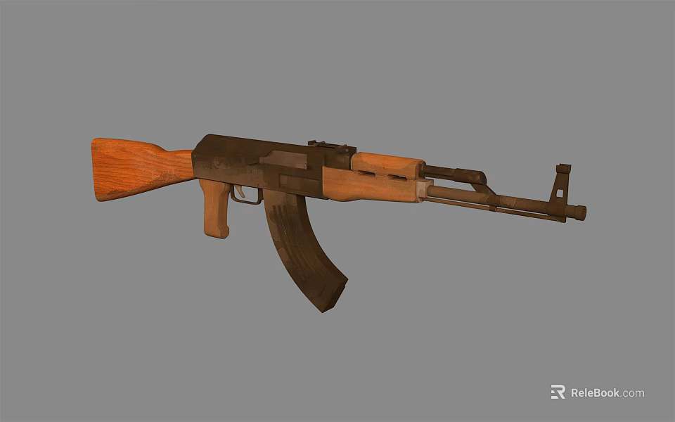 Classic Military Rifle With Wooden Stock Grip And Black Metal Components 3d model 
