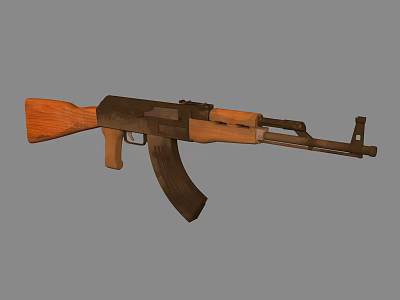 Classic Military Rifle With Wooden Stock Grip And Black Metal Components 3d model