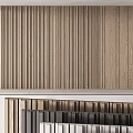 Wooden Wall Paneling In Modern Design With Vertical Stripes And Natural Wood Tone