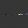 Colorful Model Cars In Various Colors And Styles Arranged On