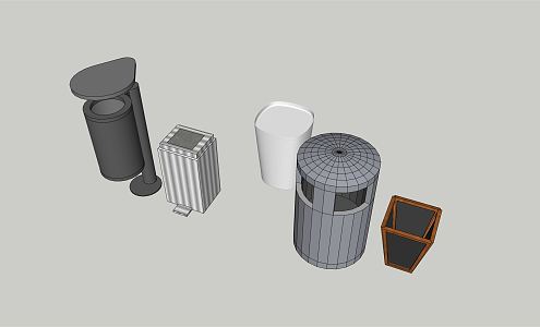 Modern trash can garbage sorting station garbage bin garbage room sorting bin 3d model