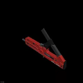 Red R-99 Gun Detailed View On Black Background With Magazine And Grip Design