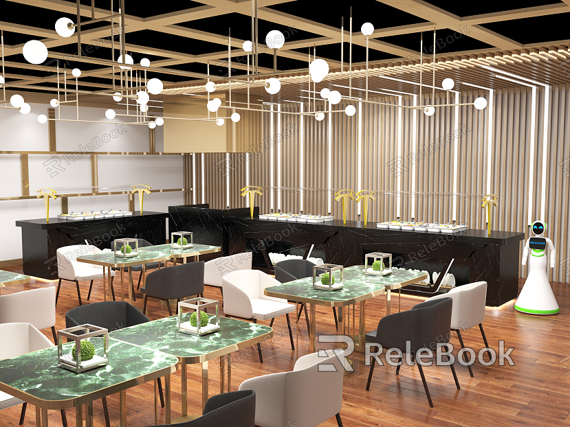 Light Luxury Restaurant Teppanyaki Restaurant model