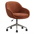 Modern Olive Green Upholstered Adjustable Swivel Desk Chair With Sturdy Rolling Wheels For Home Office