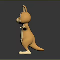 Cute 3D Cartoon Kangaroo Character With Orange White Fur Standing Open Arms