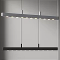 Modern Linear Chandelier With Sleek Metal Frame Multiple LED Lights Hanging Design 3d model