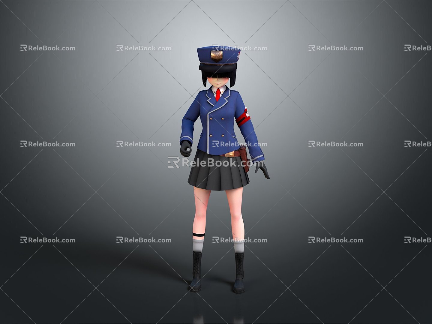 Police Policewoman Cartoon Police Cartoon Police Policewoman Female Character Female Character Woman Female 3d model