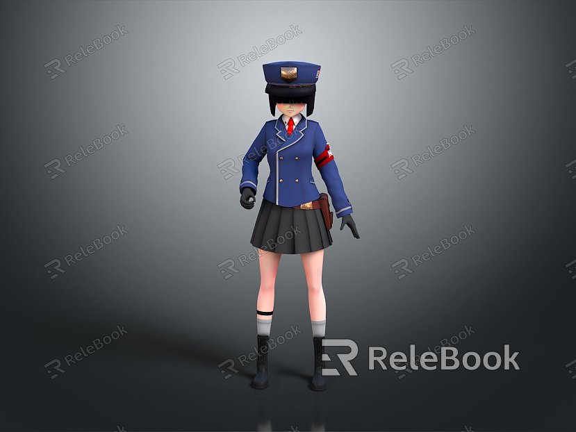 Police Policewoman Cartoon Police Cartoon Police Policewoman Female Character Female Character Woman Female model