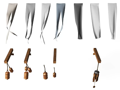 Various Decorative Home Parts In White Gray And Brown Designs With Different Styles 3d model