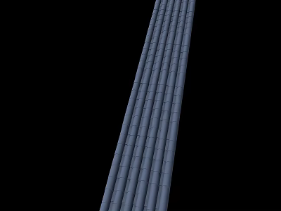 Gray Industrial Metal Pipes As Building Components In Longitudinal Arrangement 3d model