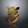 Ancient Weapon Helmet Featuring Bronze Intricate Carvings Mythical Beast Patterns And Openwork Design